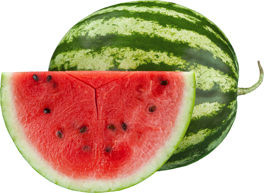 Whole and Slice of Watermelon - Isolated